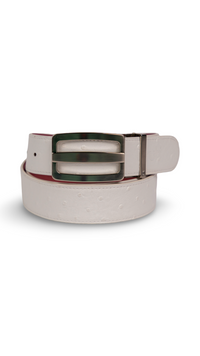 White Ostrich Belts