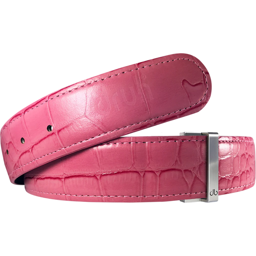Pink Crocodile Texture Leather Strap