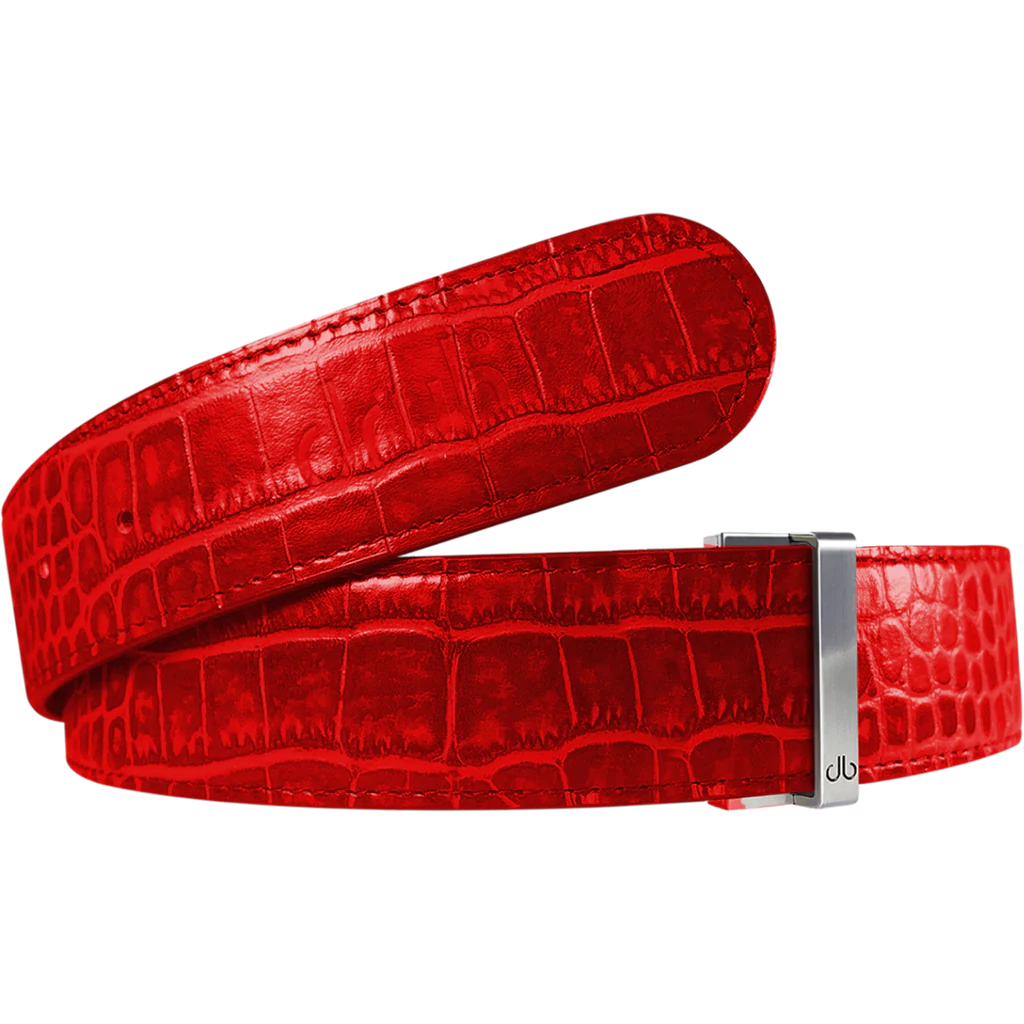 Red Crocodile Texture Leather Strap