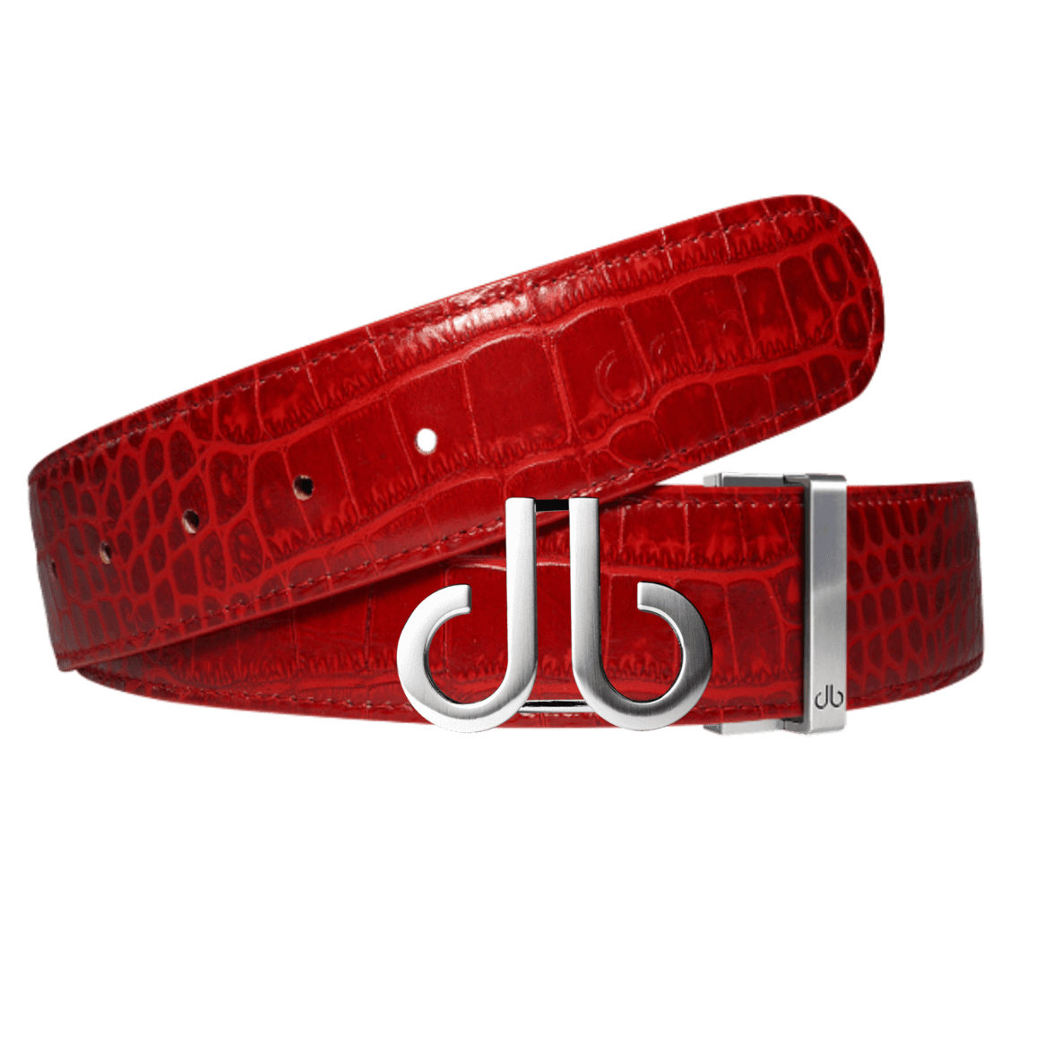 Red Crocodile strap with Classic Druh db silver buckle