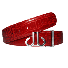 Red Crocodile strap with Classic Druh db silver buckle