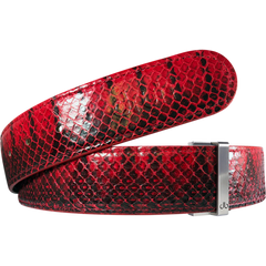 Red Snakeskin Leather Strap