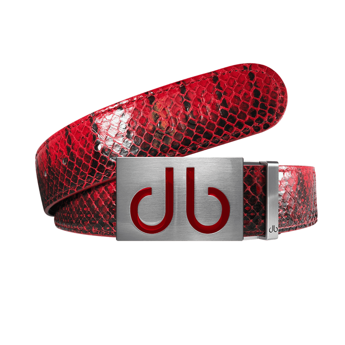 Red Snakeskin leather strap with Infill red buckle