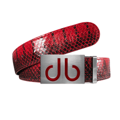Red Snakeskin leather strap with Infill red buckle