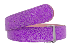 Shiny Purple Stingray Textured Leather Strap