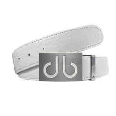 White ostrich strap with white Infill buckle