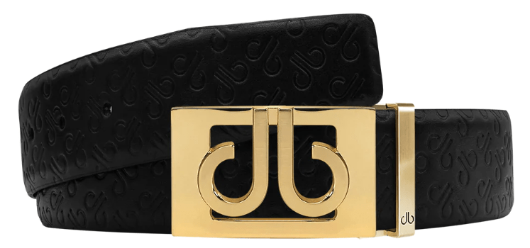 Embossed Leather Belt - db Icon Pattern