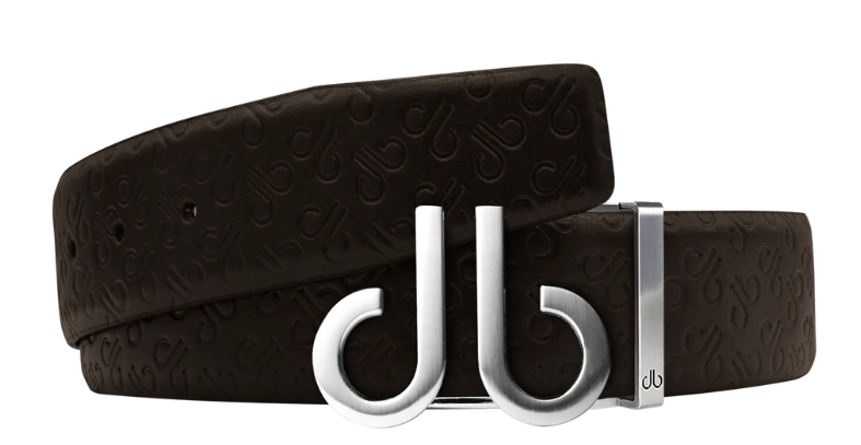 Embossed Leather Belt - db Icon Pattern