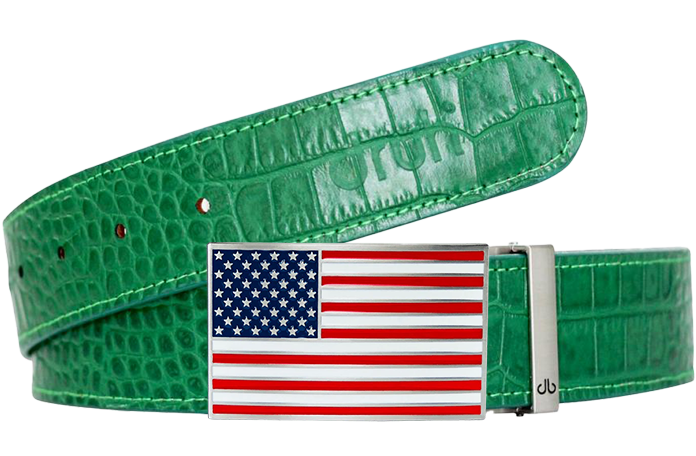 Crocodile Leather Belts Green / American