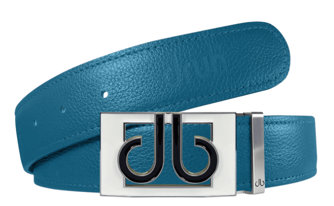 Aqua / Color Thru Full Grain Leather Belts Druh Belts and Buckles | US & Canada