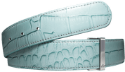 Aqua Crocodile Textured Leather Strap