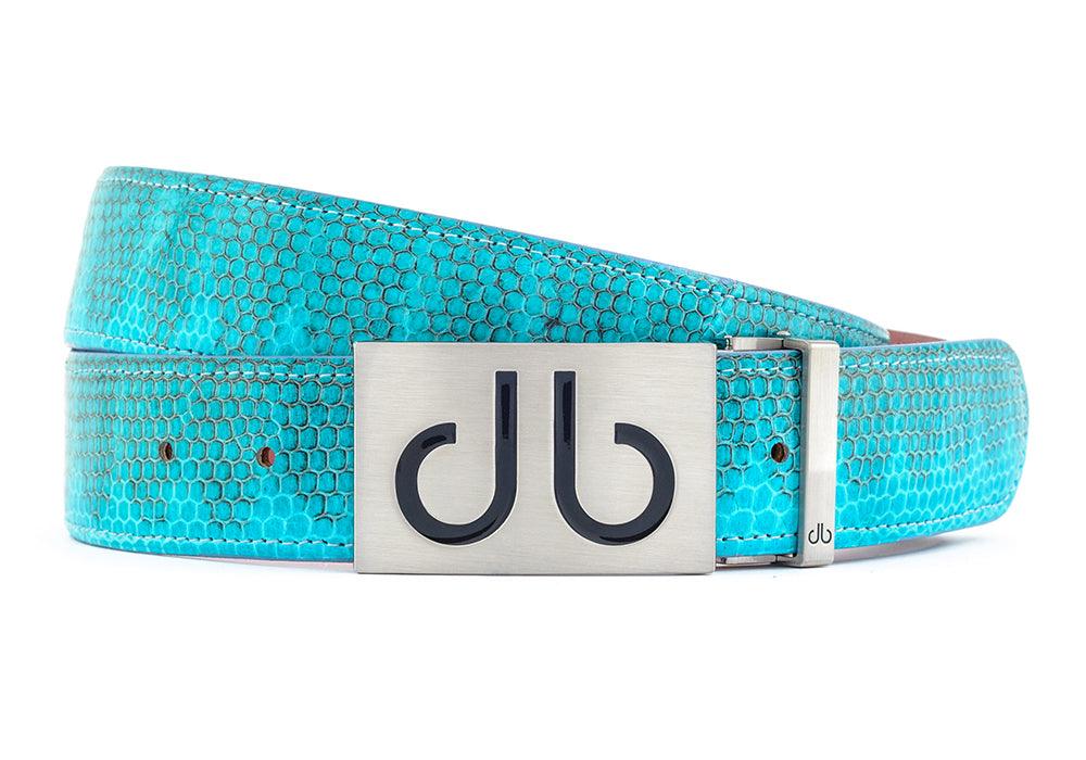 Aqua / Infill Snakeskin Leather Belts Druh Belts USA