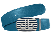Aqua / Stripe Full Grain Leather Belts Druh Belts and Buckles | US & Canada