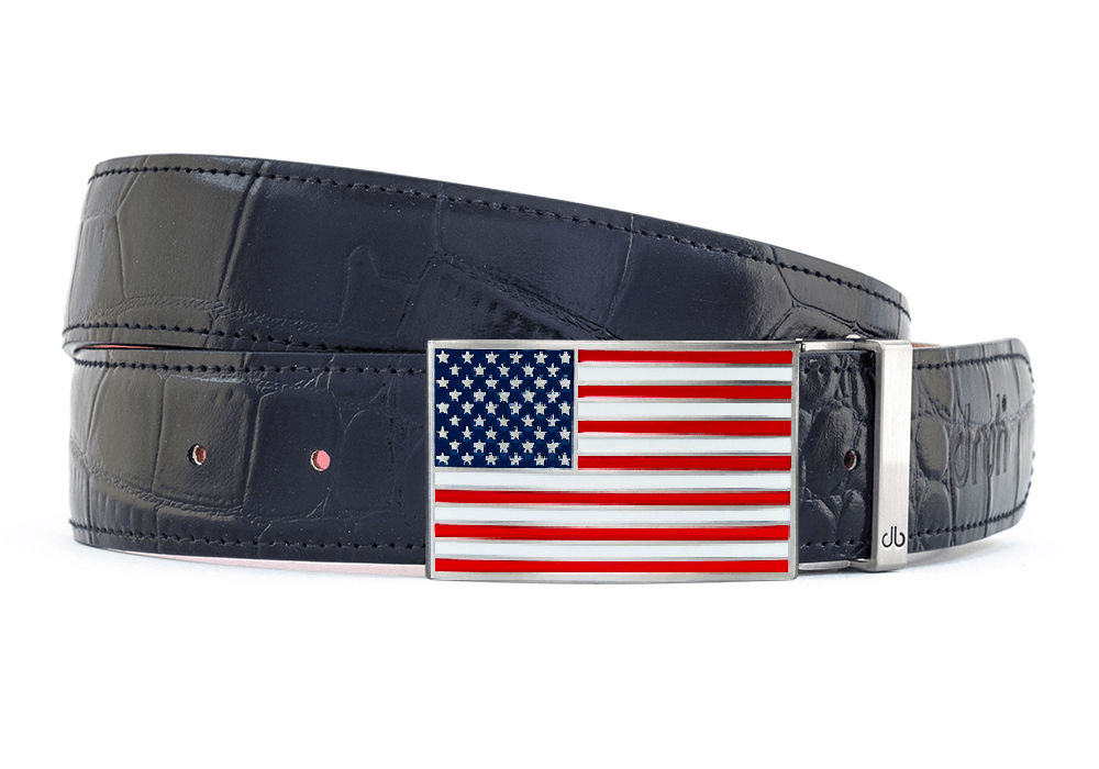 Black / American Crocodile Leather Belts Druh Belts USA