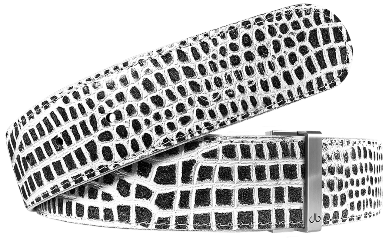 Black and White Crocodile Leather Collection Druh Belts USA