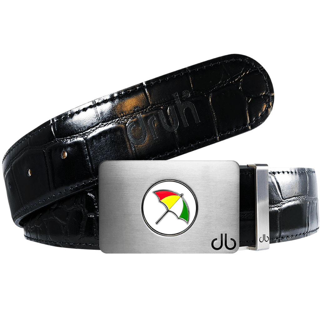 Arnold Palmer Golf Men's Reversible Leather Dimple Belt, 38-40  Black/White - 