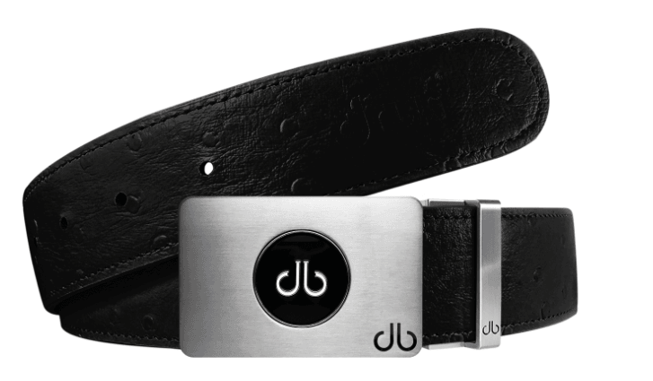 Black / Ballmarker Ostrich Leather Belts Druh Belts and Buckles | US & Canada