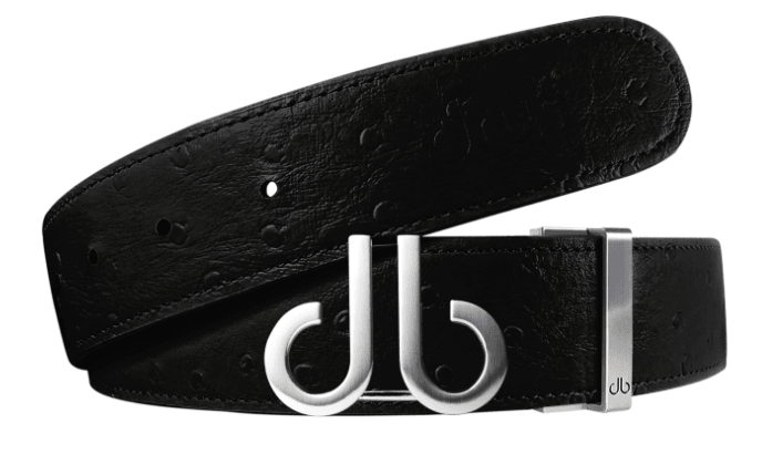 Black / Icon Ostrich Leather Belts Druh Belts and Buckles | US & Canada