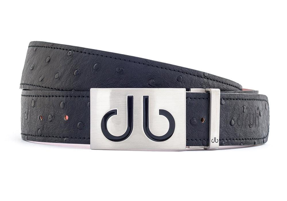 Black / Infill Ostrich Leather Belts Druh Belts and Buckles | US & Canada