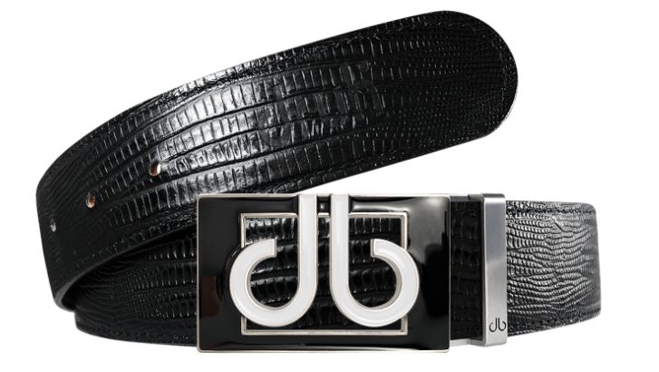 Black Lizard / Color See Thru Lizard Leather Belts Druh Belts and Buckles | US & Canada