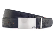 Black Lizard / Silver Block Lizard Leather Belts Druh Belts and Buckles | US & Canada