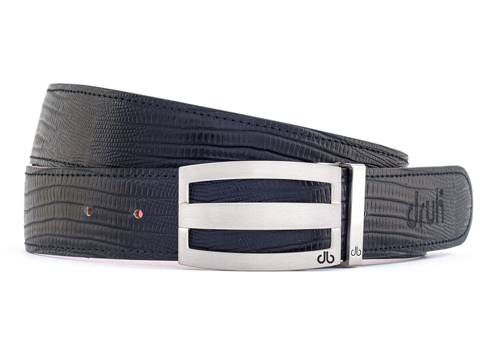 Black Lizard / Three Bar Lizard Leather Belts Druh Belts and Buckles | US & Canada