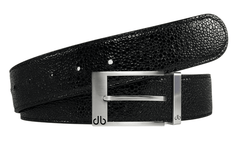 Black / Prong Stingray Textured Leather Belts Druh Belts USA