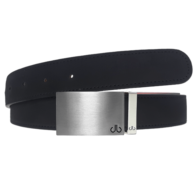 Black / Silver Block Nubuck (Suede) Leather Belts Druh Belts USA
