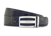 Black / Three Bar Crocodile Leather Belts Druh Belts USA