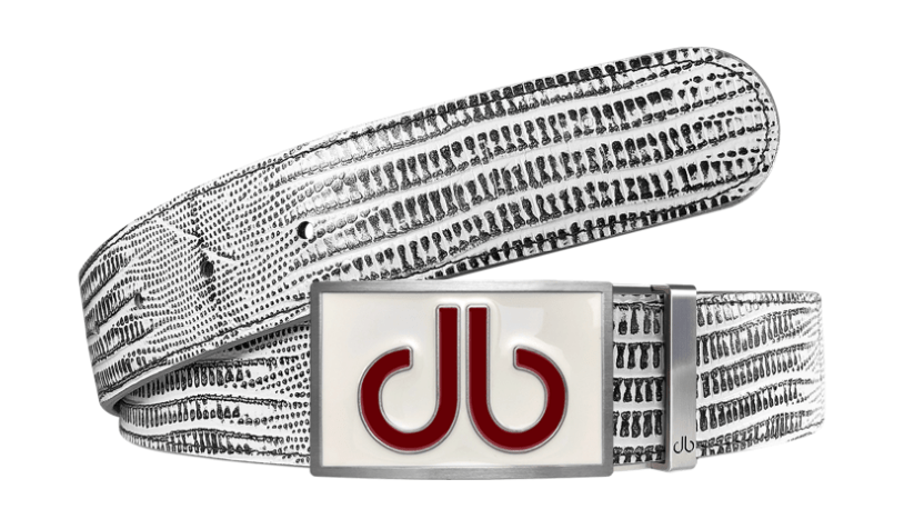 Black & White Lizard / Double Infill Lizard Leather Belts Druh Belts and Buckles | US & Canada