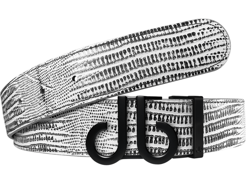 Black & White Lizard / Icon Lizard Leather Belts Druh Belts and Buckles | US & Canada