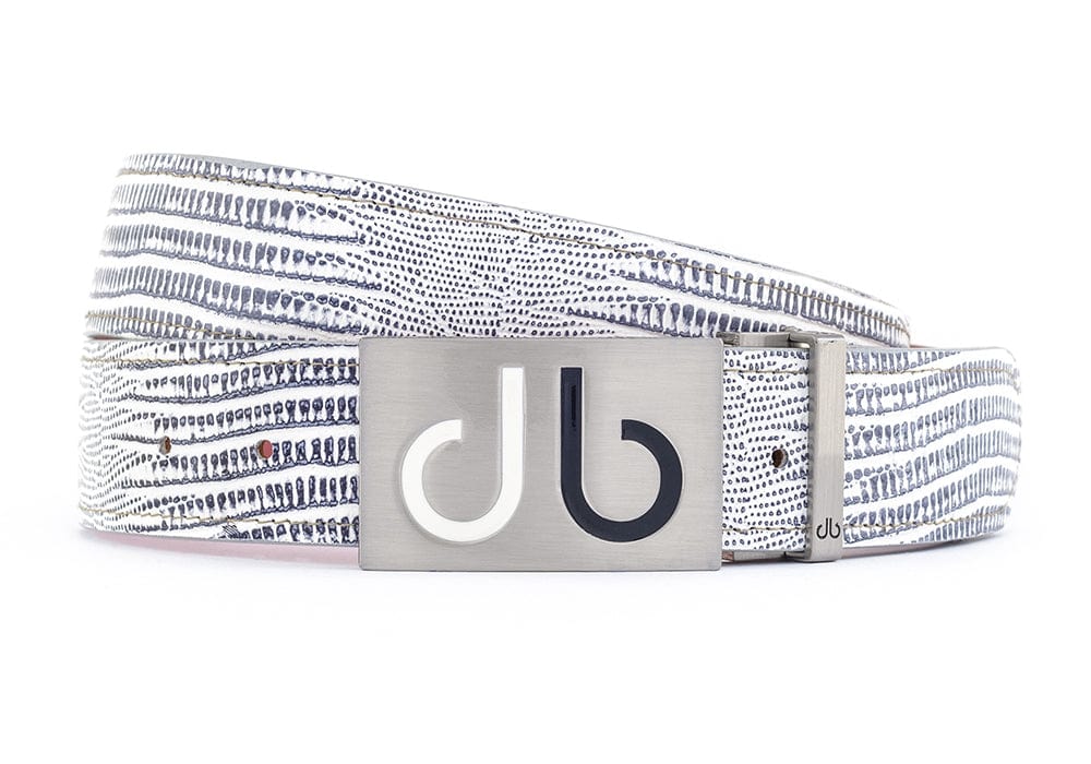 Black & White Lizard / Infill Lizard Leather Belts Druh Belts and Buckles | US & Canada