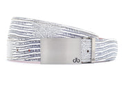 Black & White Lizard / Silver Block Lizard Leather Belts Druh Belts and Buckles | US & Canada