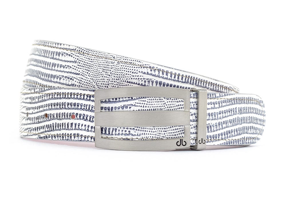 Black & White Lizard / Three Bar Lizard Leather Belts Druh Belts and Buckles | US & Canada