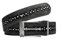 Black & White / Prong Stingray Textured Leather Belts Druh Belts USA