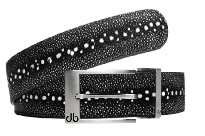 Black & White / Prong Stingray Textured Leather Belts Druh Belts USA