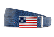 Blue / American Crocodile Leather Belts Druh Belts USA