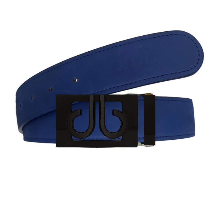 Blue / Matte Black Nubuck (Suede) Leather Belts Druh Belts USA