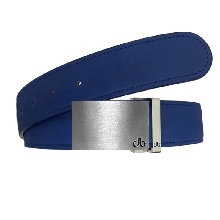 Blue / Silver Block Nubuck (Suede) Leather Belts Druh Belts USA