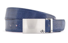 Blue / Silver Block Snakeskin Leather Belts Druh Belts USA