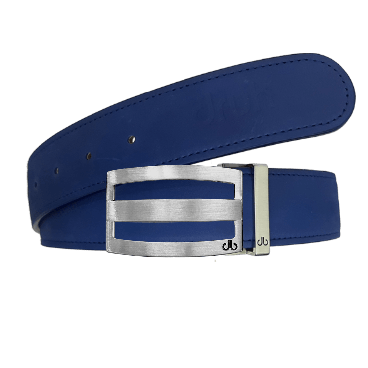 Blue / Three Bar Nubuck (Suede) Leather Belts Druh Belts USA