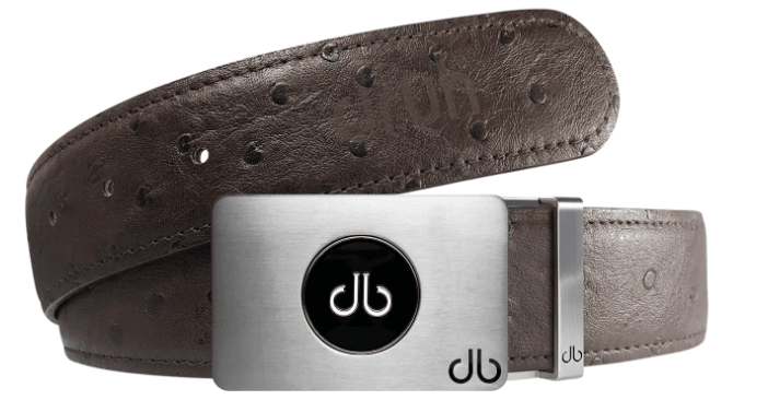 Brown / Ballmarker Ostrich Leather Belts Druh Belts and Buckles | US & Canada