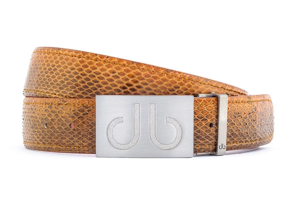 Brown / Embossed Snakeskin Leather Belts Druh USA