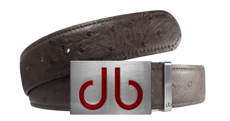 Brown / Infill Ostrich Leather Belts Druh Belts and Buckles | US & Canada
