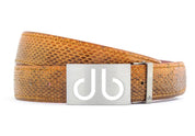 Brown / Infill Snakeskin Leather Belts Druh USA
