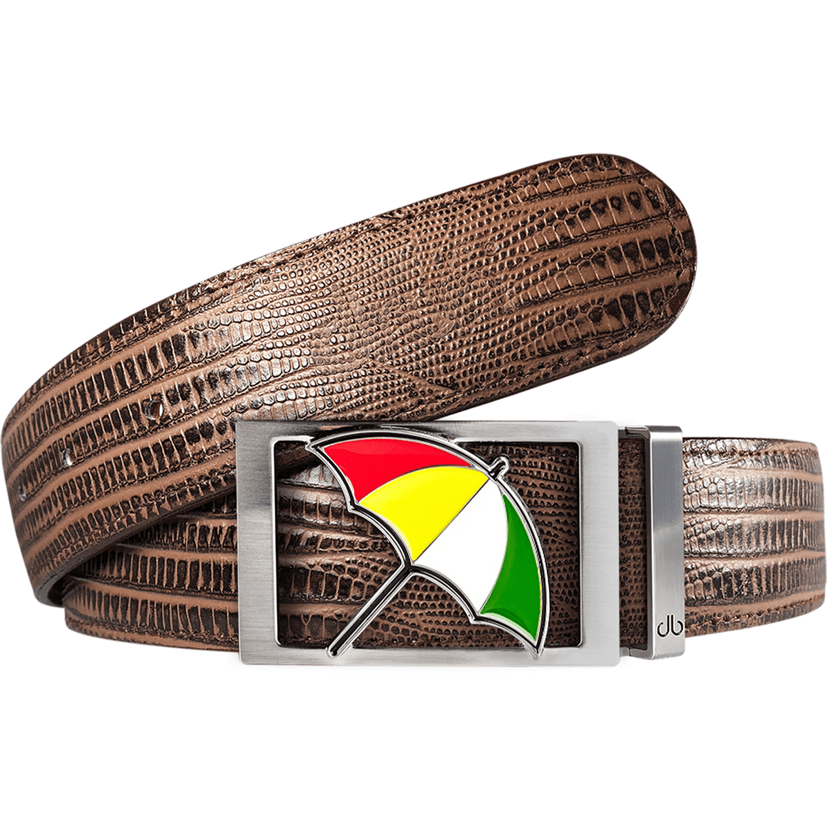 Arnold Palmer Leather Golf Belt Brown Lizard