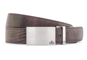 Brown Lizard / Silver Block Lizard Leather Belts Druh Belts and Buckles | US & Canada