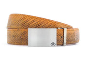 Brown / Silver Block Snakeskin Leather Belts Druh USA