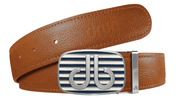 Brown / Stripe Full Grain Leather Belts Druh Belts and Buckles | US & Canada