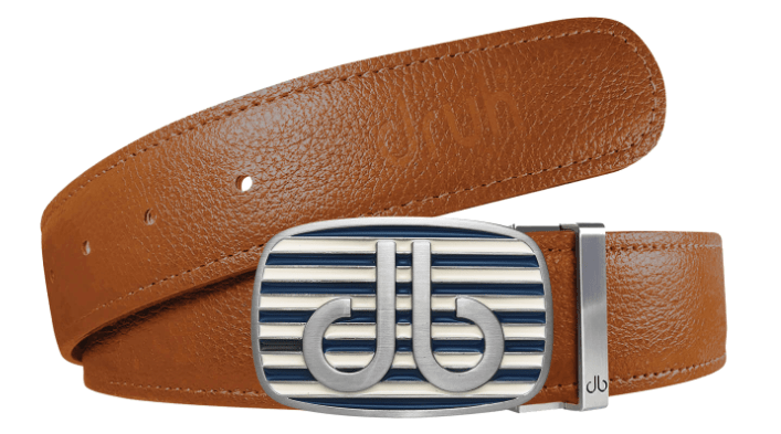 Brown / Stripe Full Grain Leather Belts Druh Belts and Buckles | US & Canada